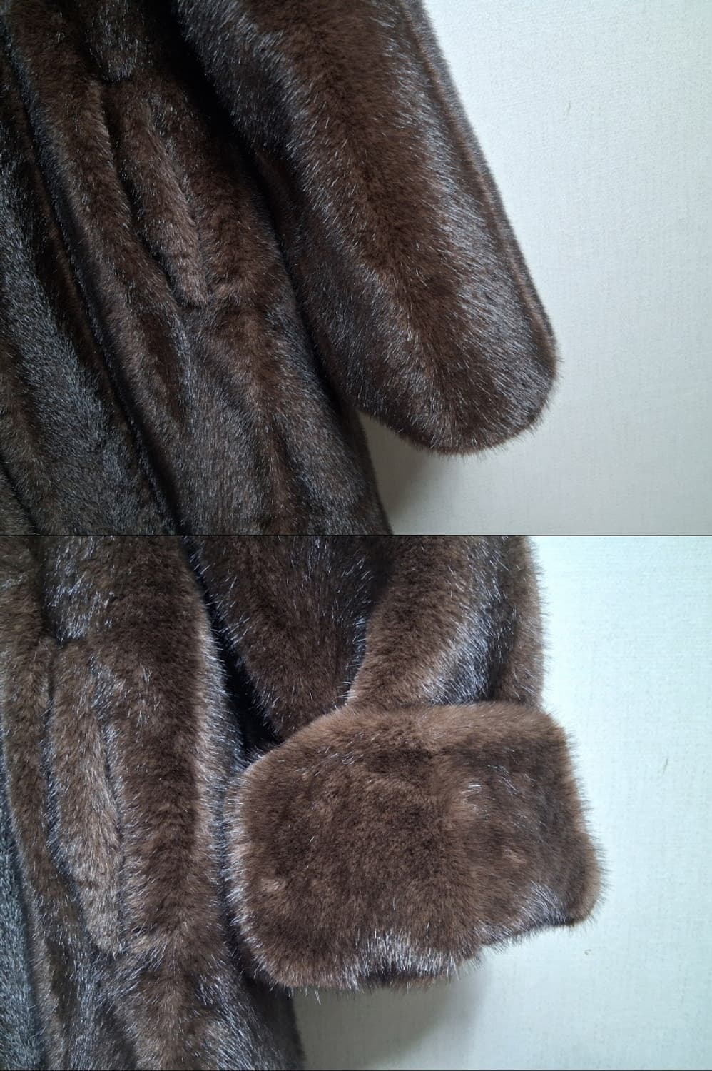 친환경 휘메일 모조밍크롱코트 새로운트랜드 브이넥밍크롱 카라제이121CM길 상품이미지6