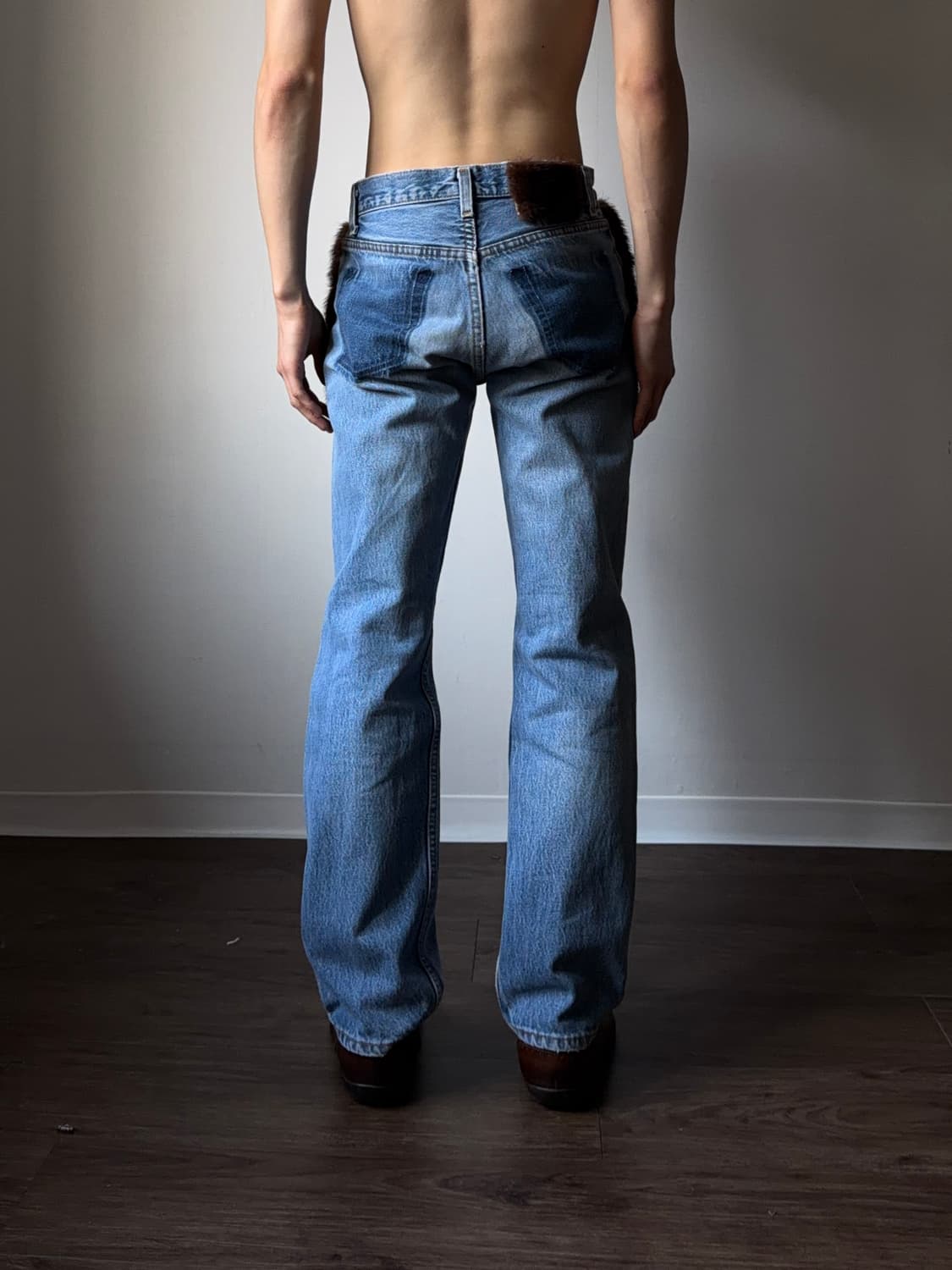 Seven by Seven 밍크 퍼 릴랙스 진 상품이미지6