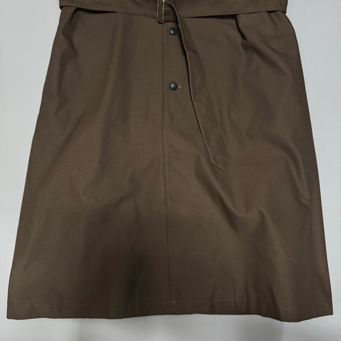 EMMA CLOTHES 다크브라운 폴리에스터 코튼 혼방 오버 트렌치 코트 상품이미지6