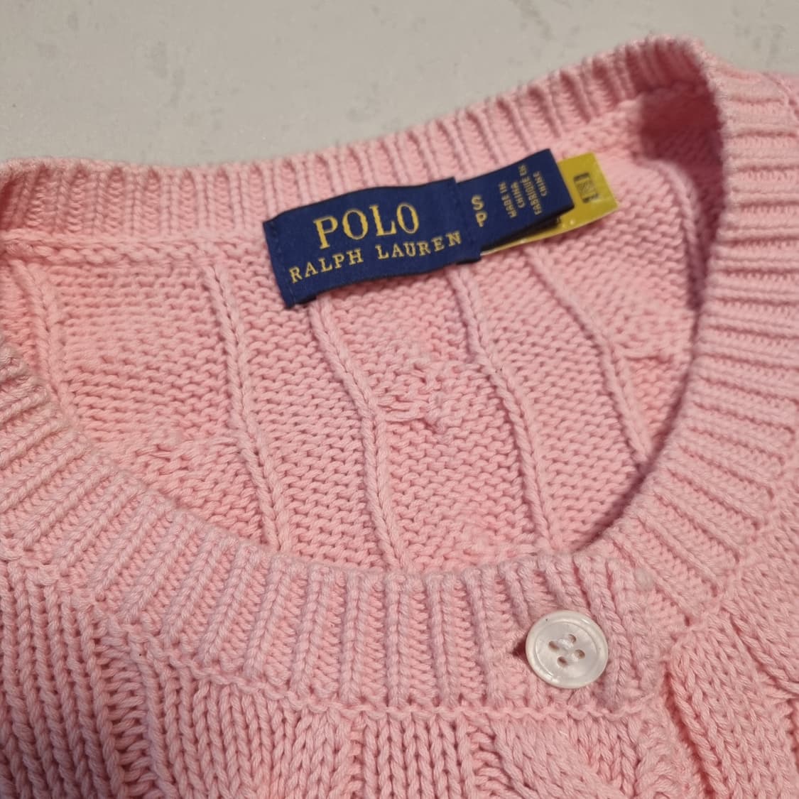 폴로 랄프로렌 꽈배기 핑크 가디건 상품이미지5