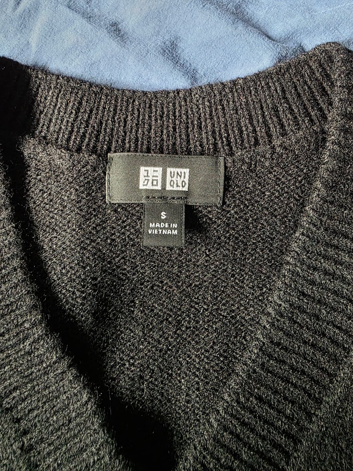 유니클로 V넥 니트 조끼 맨 S 블랙, 여자 55-66가능 상품이미지1