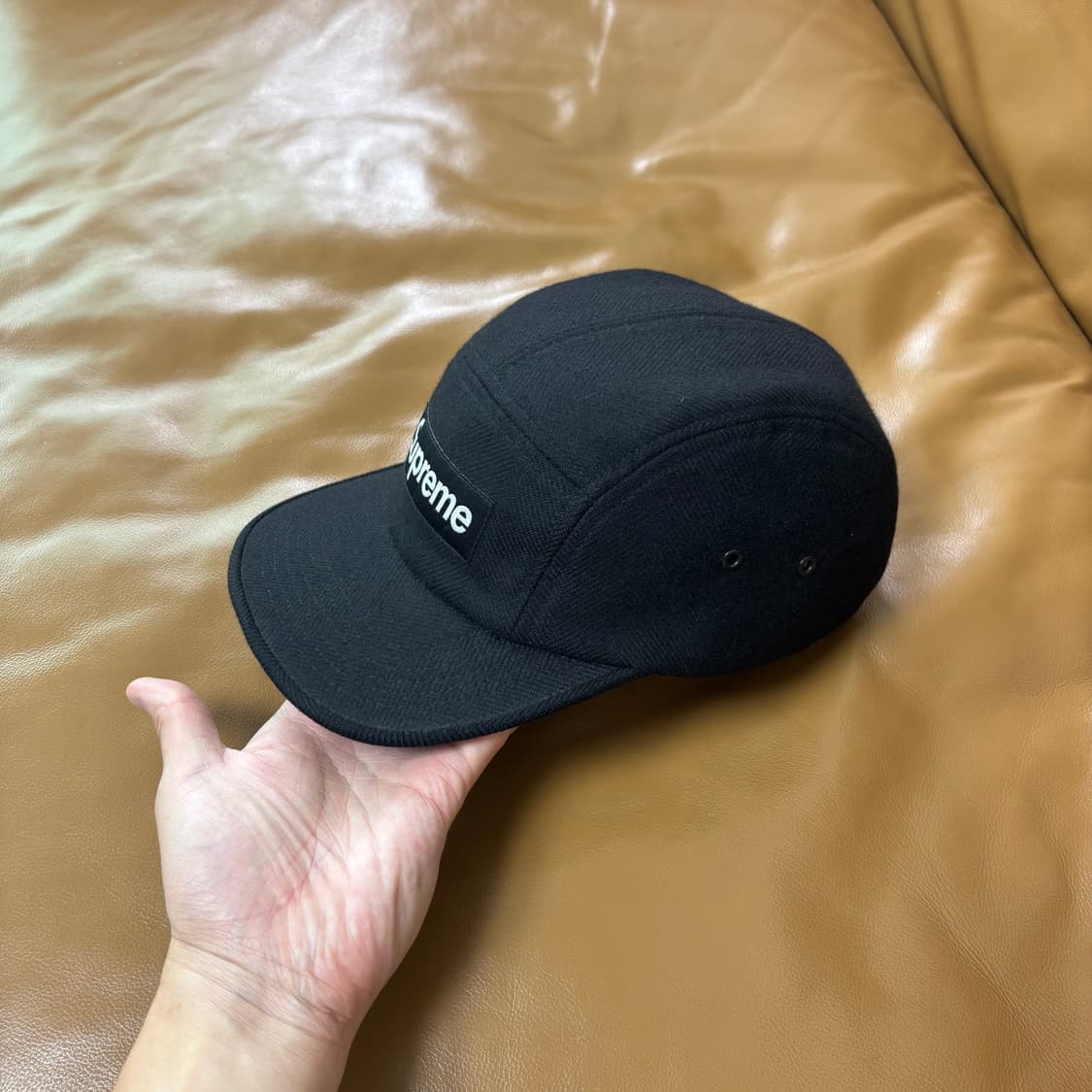 Supreme 슈프림 블랙 캠프캡 모자 (Black) 상품이미지4