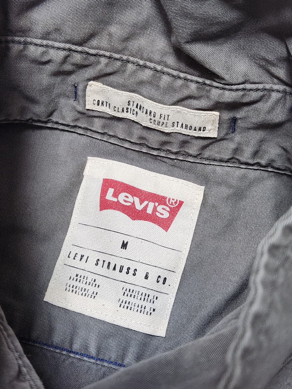 펑크 패치 포인트 카키 반팔 셔츠 상품이미지5