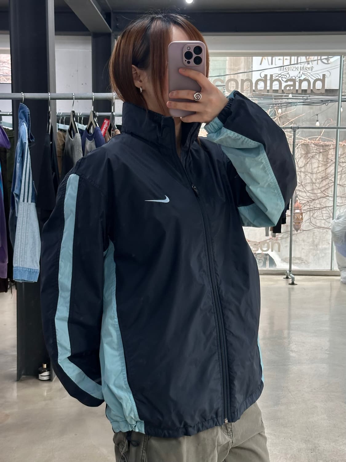 나이키 00s 올드스쿨 소라네이비 윈드브레이커 자켓 상품이미지1