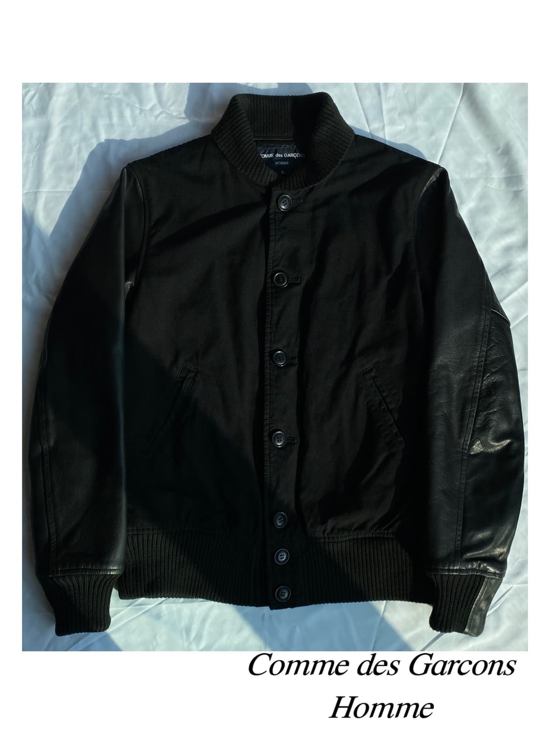 꼼데가르송 옴므 헤비 울 레더 블루종 자켓 아카이브 옴므플러스 봄버 상품이미지2