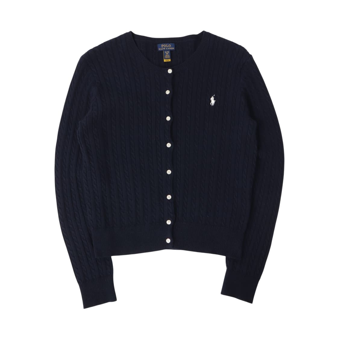 폴로 랄프로렌 QR 네이비 케이블 니트 가디건 상품이미지1