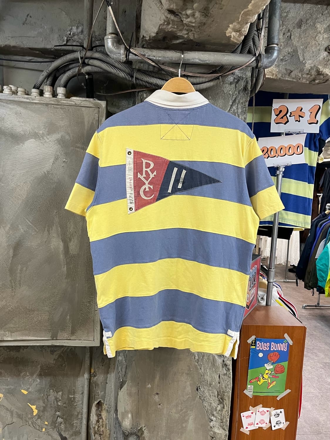 폴로 랄프로렌 스트라이프 럭비 반팔 카라티 레몬 XL #csz3808 상품이미지2