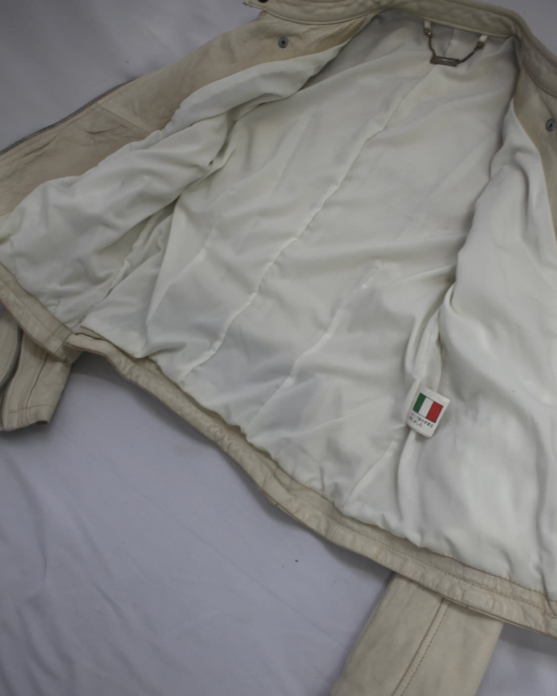 Leather skin-ivory 2 zipper lamb jacket 상품이미지8