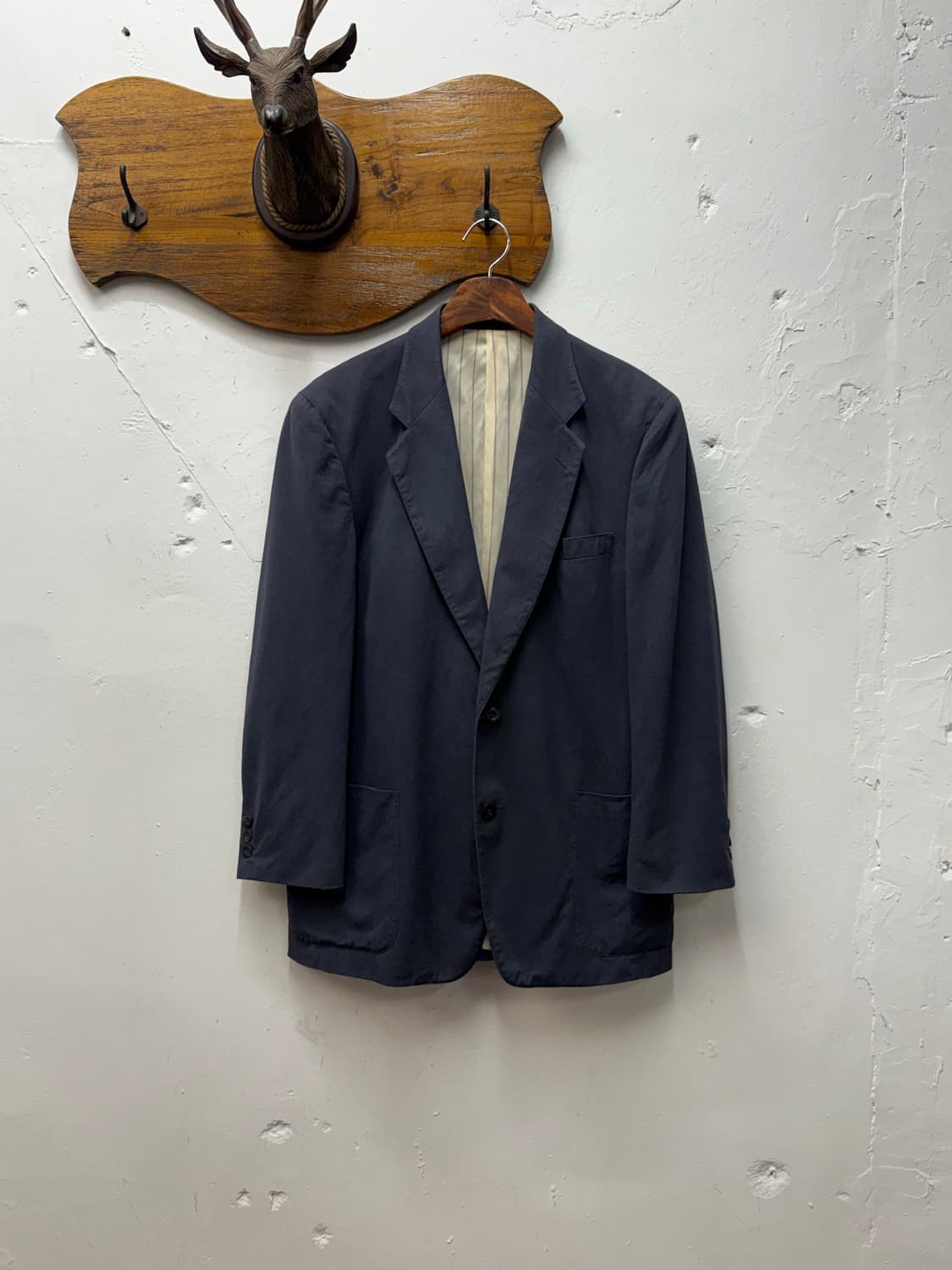 90s Burberrys Tencel-Cotton 2-Button Bla 상품이미지1