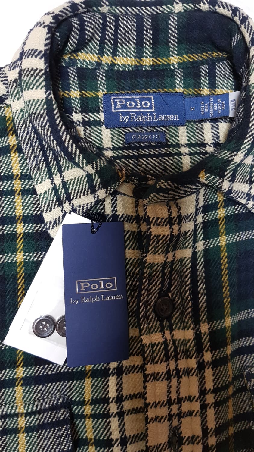 [M] 폴로 플래드 플란넬 워크셔츠 팝니다. 상품이미지4
