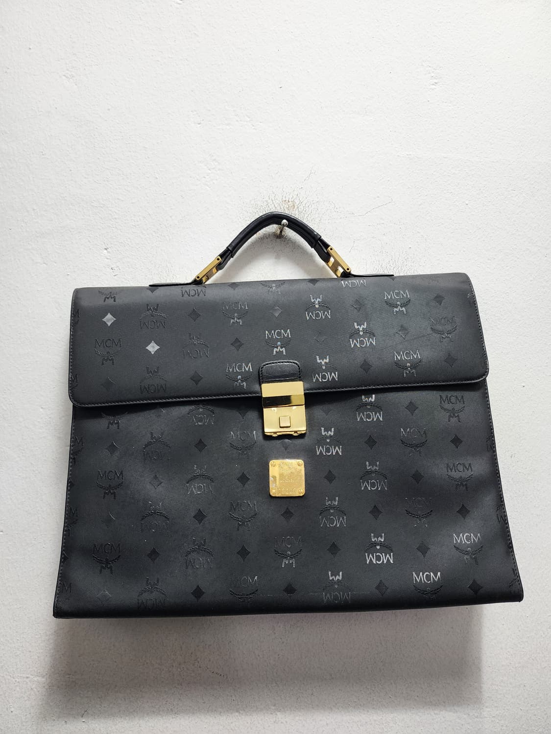 MCM 독일생산 80s 금장로고 서류가방 상품이미지1