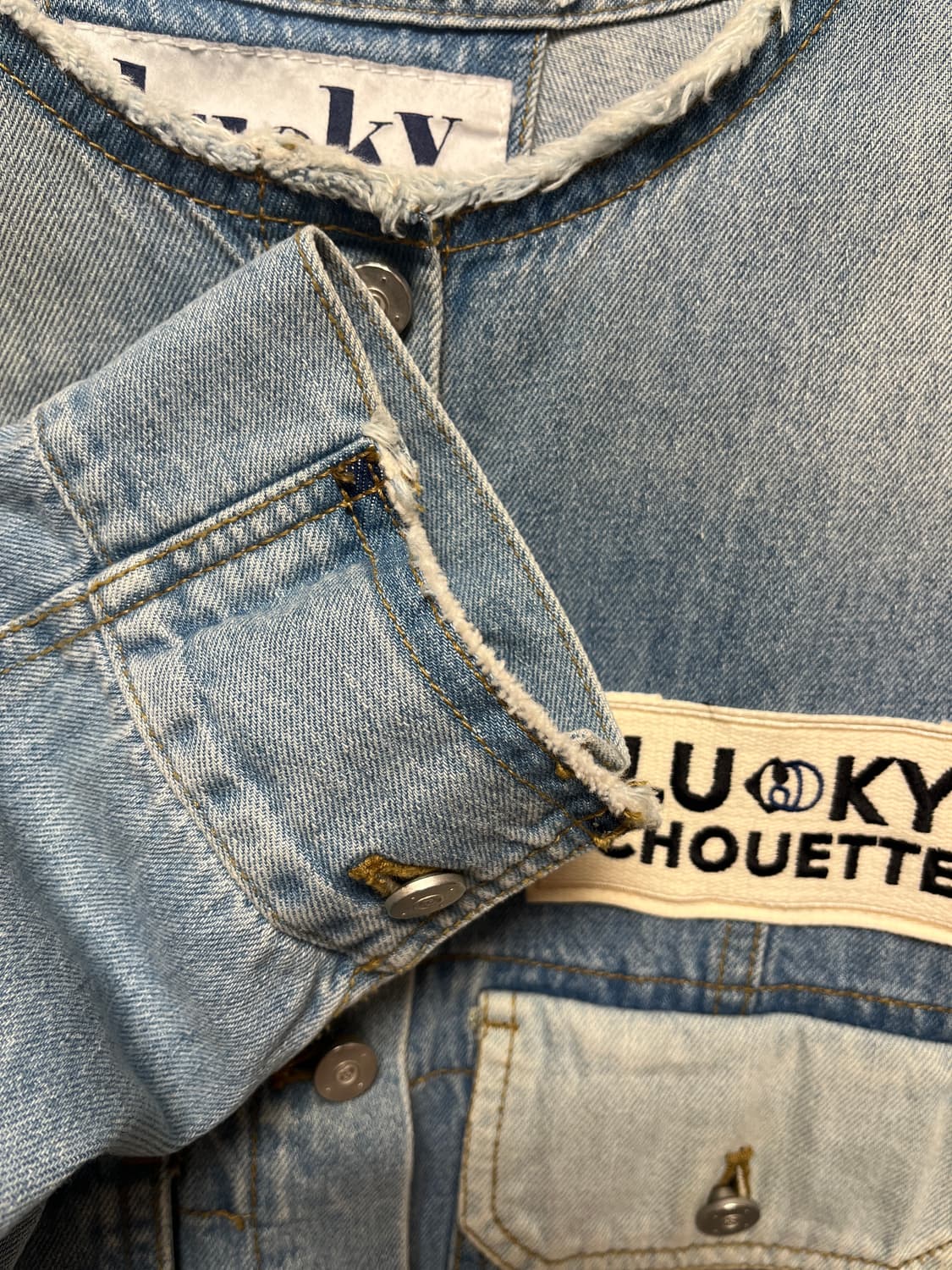 럭키슈에뜨 데님 크롭 자켓 36 상품이미지4