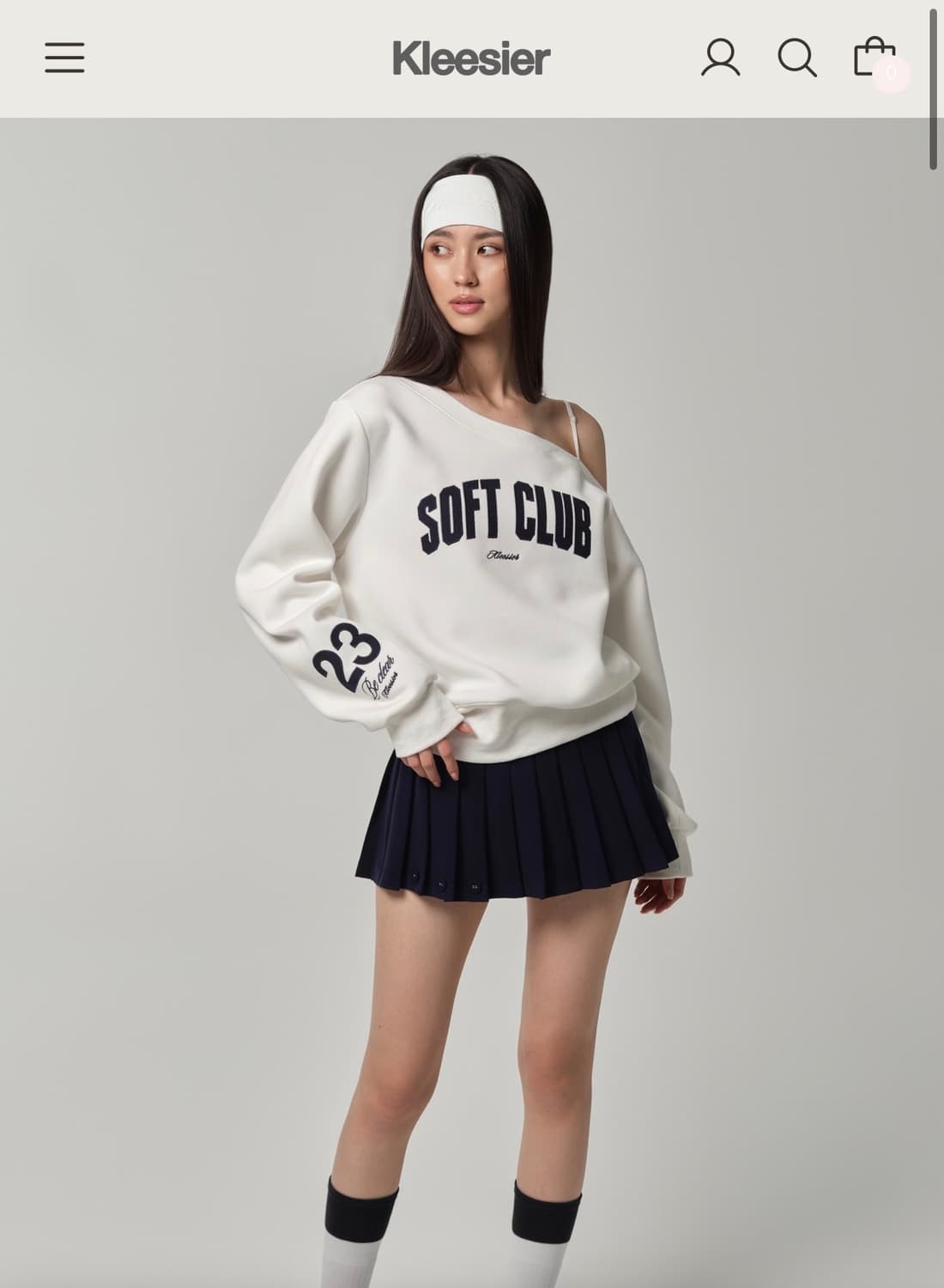 새상품 클리시어 25 SOFT line sweatshirt 맨투맨 화이트 상품이미지2