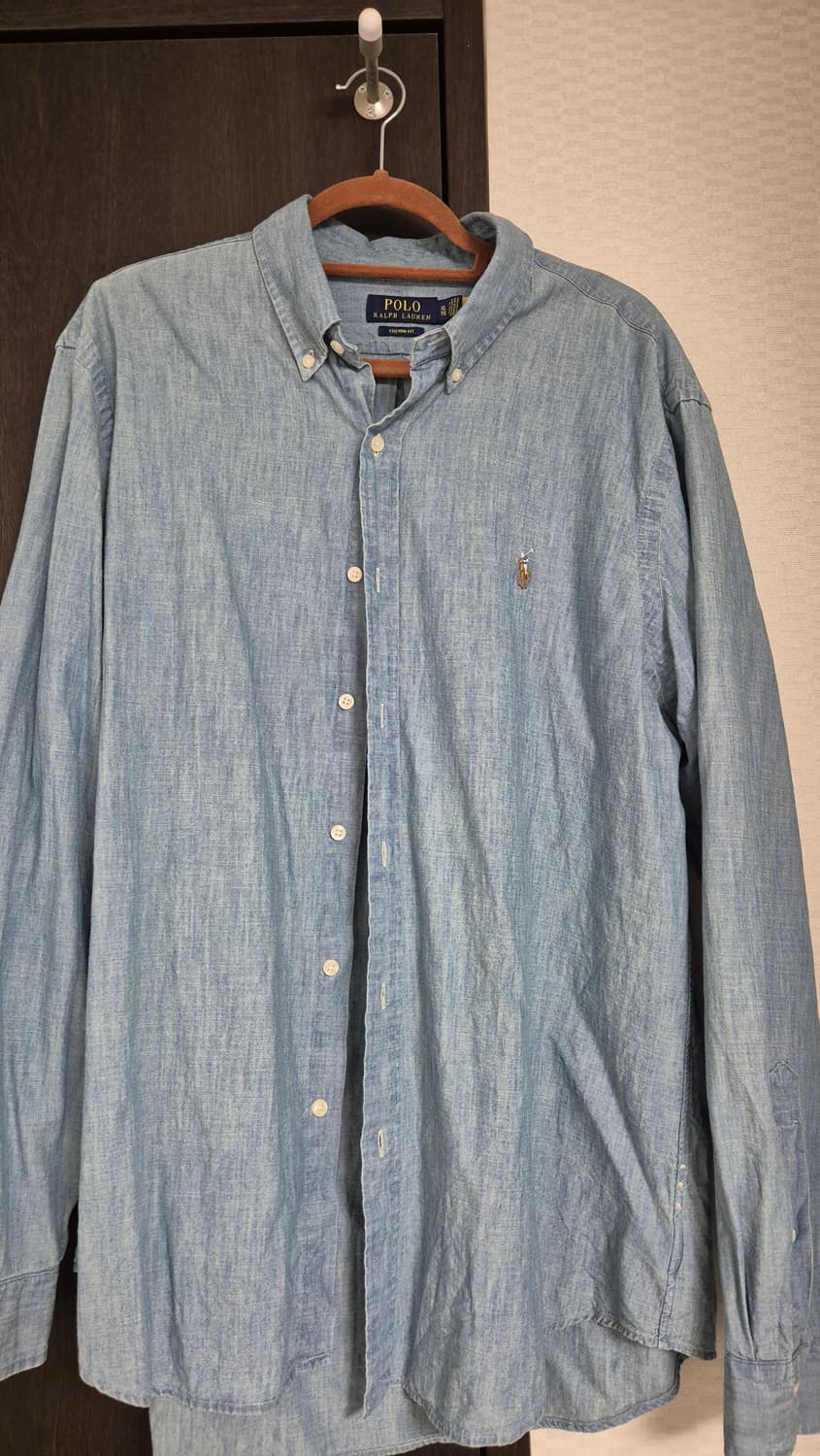 폴로 커스텀 핏 샴브레이 셔츠 XL 상품이미지1
