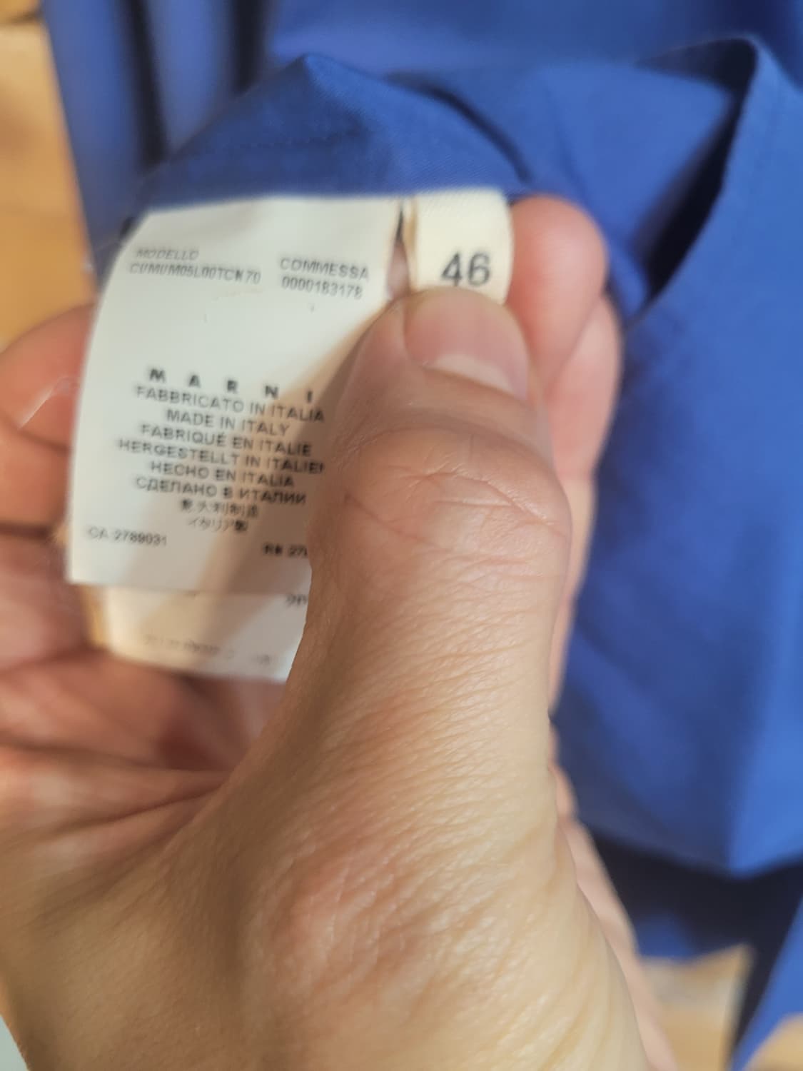 마르니 블루 셔츠 니트 칼라 포인트 46 상품이미지4