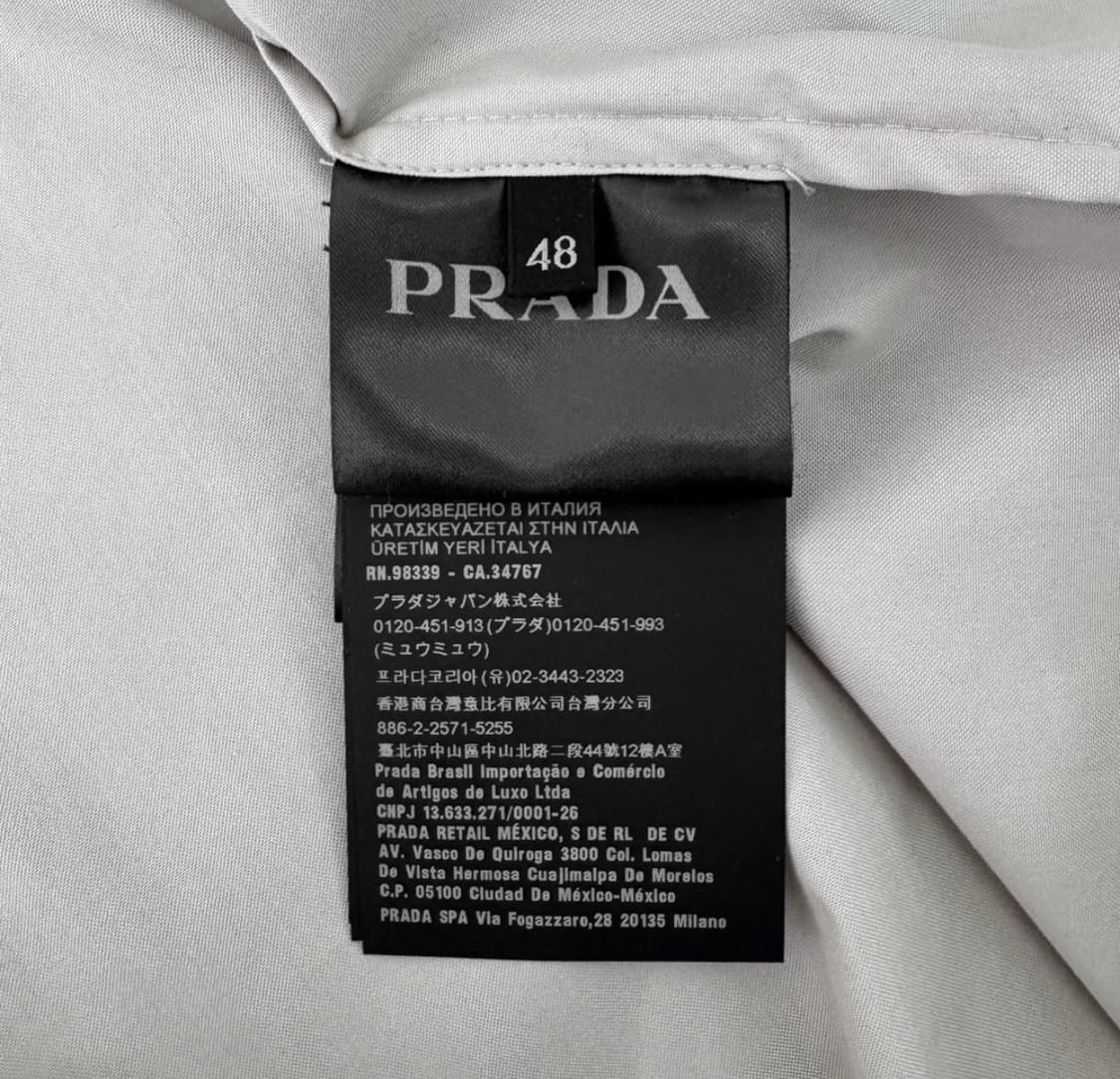 [48] 프라다 남성 삼각로고 블렌드 코튼 백로고 블루종 자켓 베이지 상품이미지8