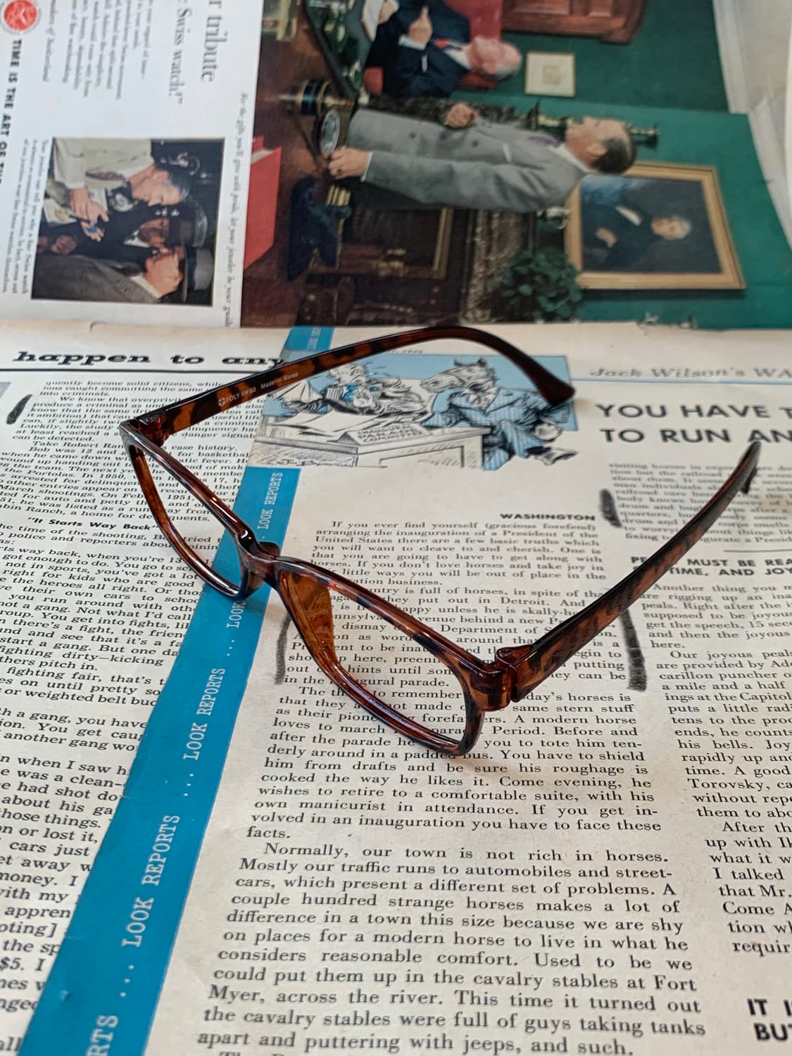 [픽키-625] 호피 스퀘어 뿔테 안경 상품이미지3