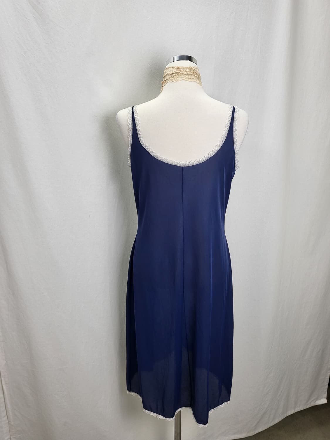 빈티지 딥 네이비 롱 슬립 원피스 상품이미지2