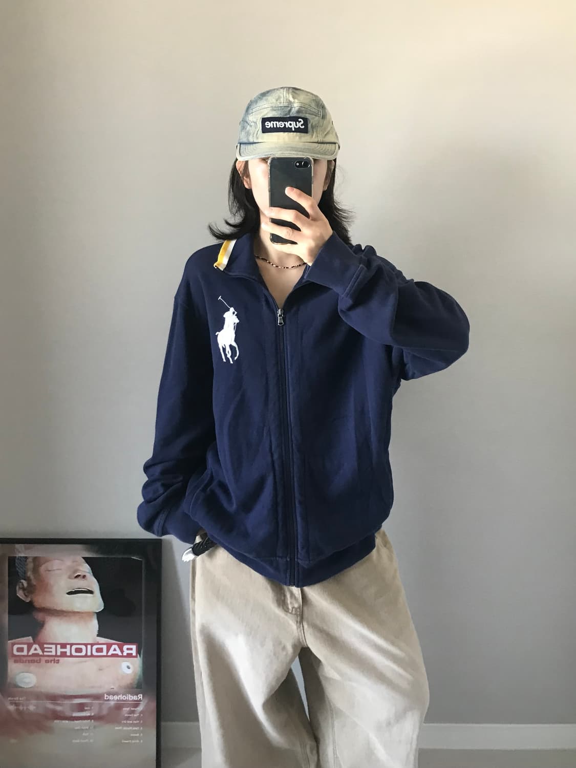 폴로 랄프로렌 빅포니로고 코튼 네이비 집업 상품이미지3