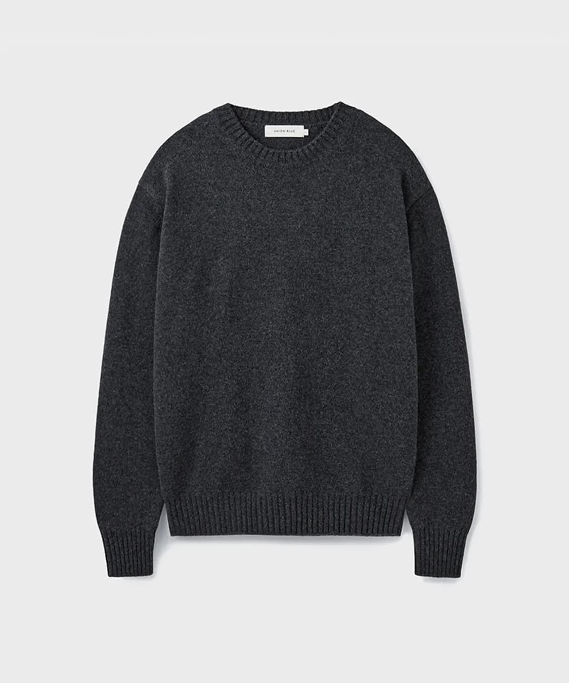 유니온블루 V2 캐시미어 울 크루넥 니트 차콜 L사이즈 상품이미지1
