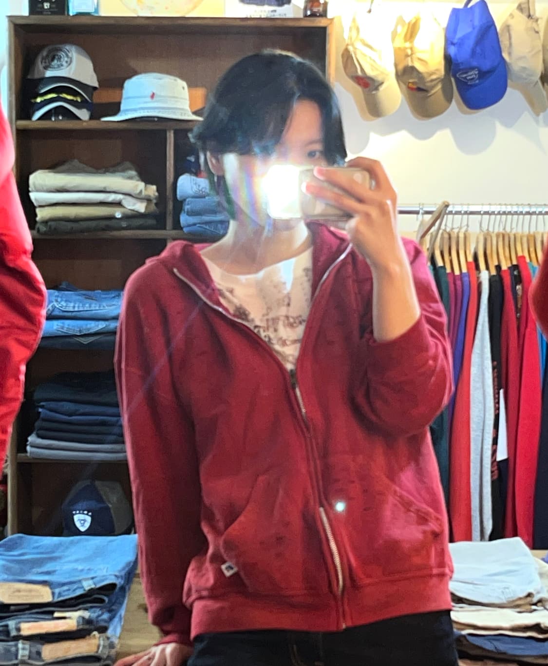 Russell Distressed Blank Hood Zip-Up 상품이미지1