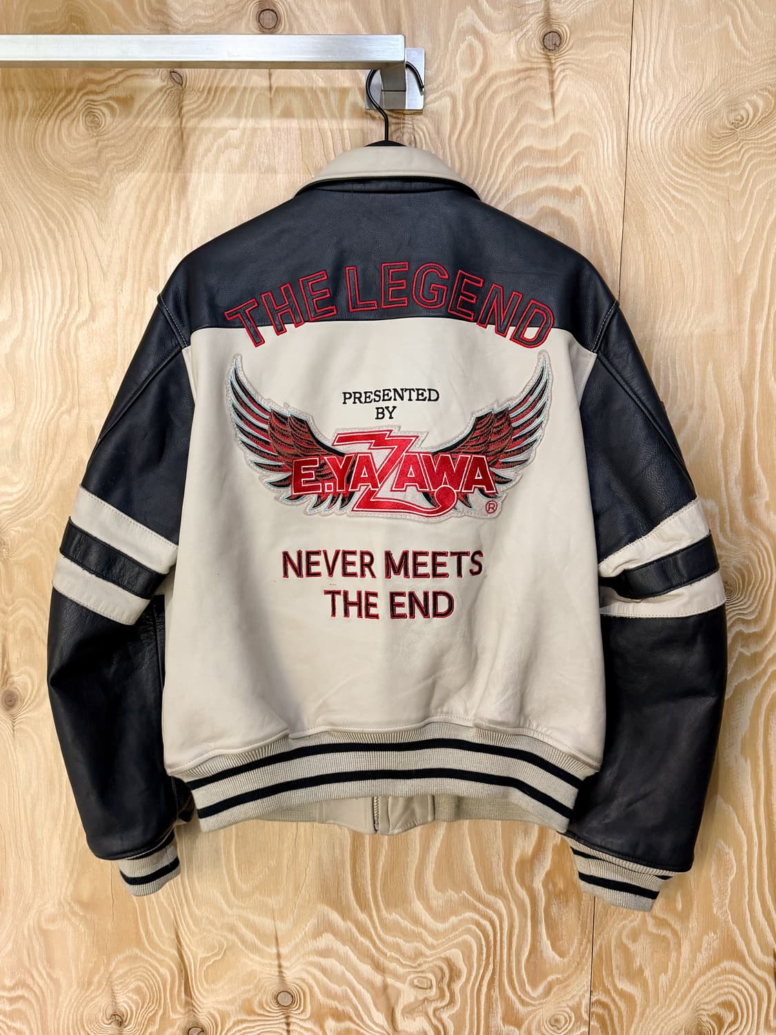 E.Ya Zawa 윙 로고 레더 집업 자켓 상품이미지1