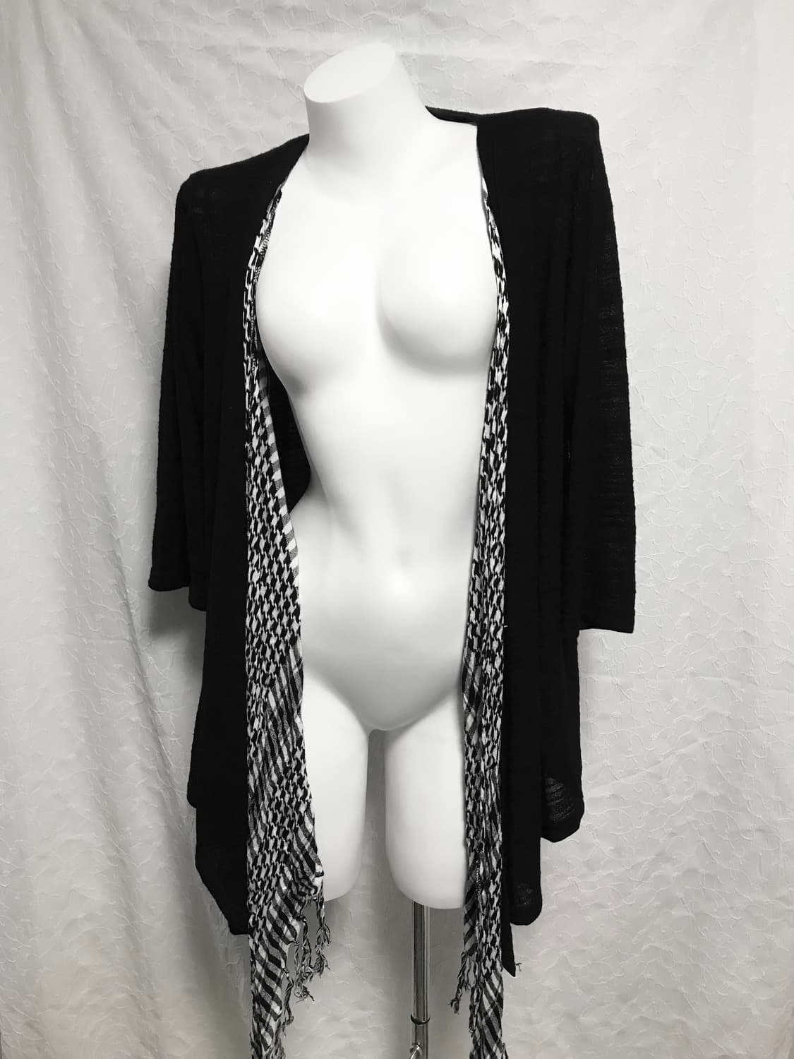 빈티지 vkei 펑크 체크 레이어드 가디건 상품이미지3