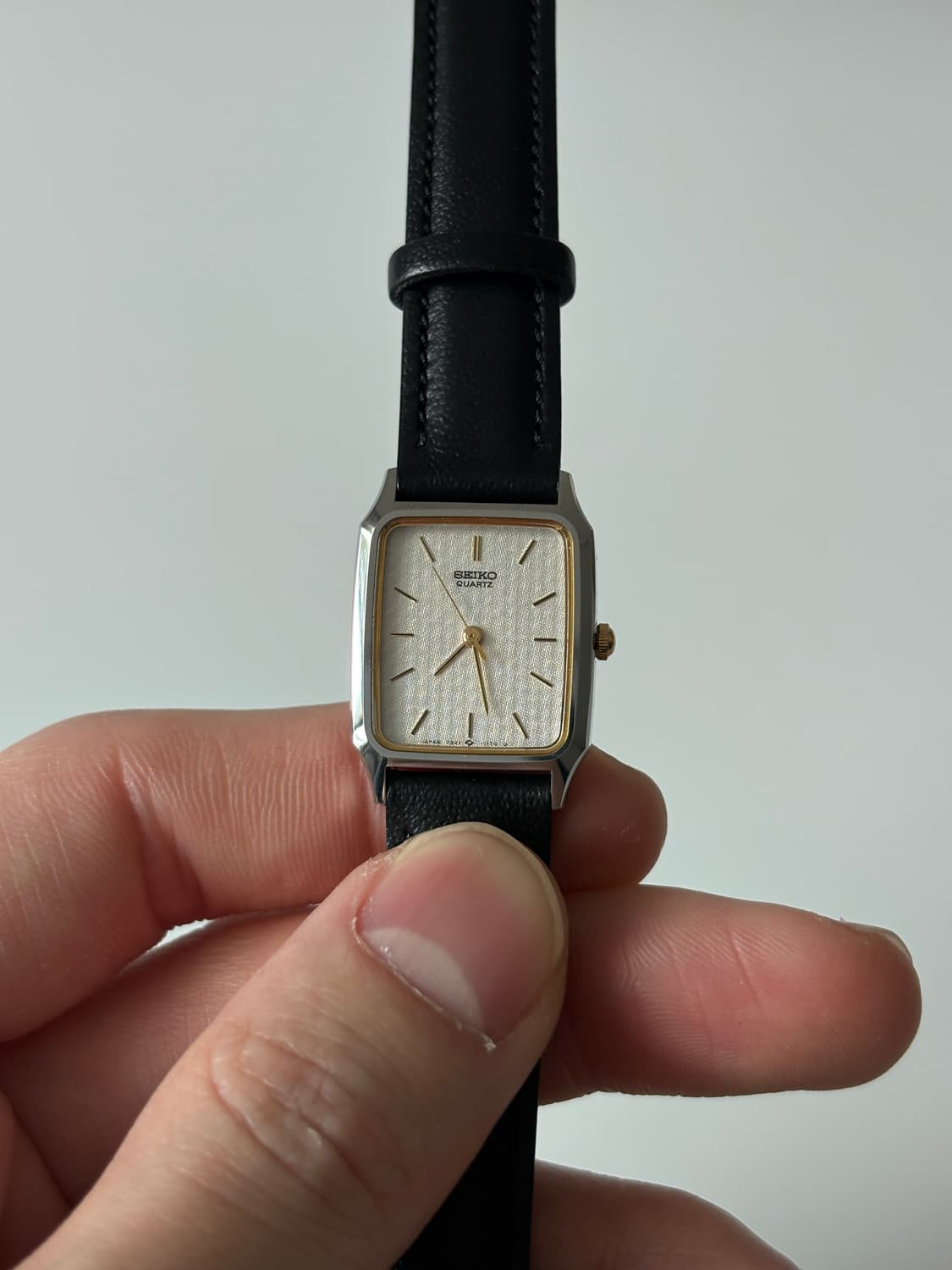 1980년대 빈티지시계 텍스처 다이얼 실버 탱크 쿼츠 여성 상품이미지3