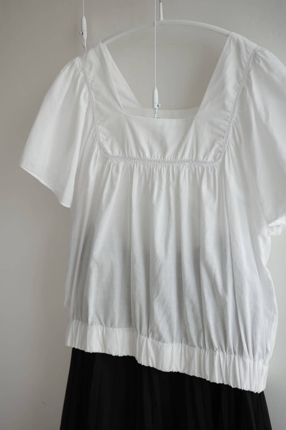 Vintage white shirring blouse 상품이미지4