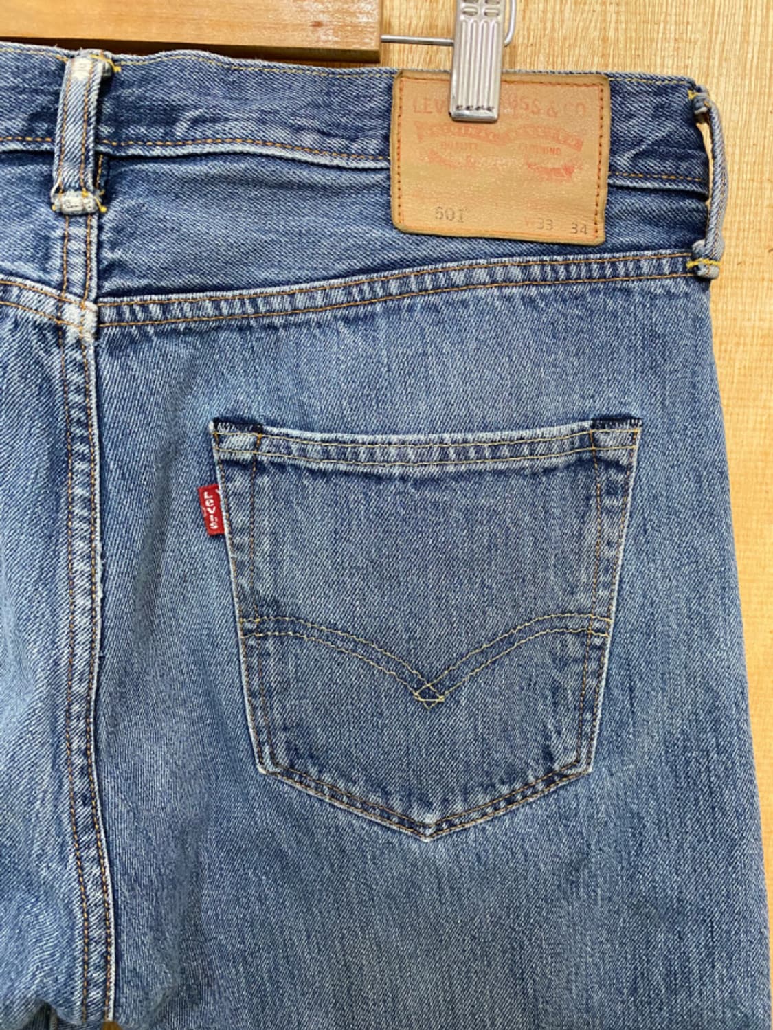 LEVI'S 501 denim pants 리바이스 140주년 가죽패치 상품이미지6