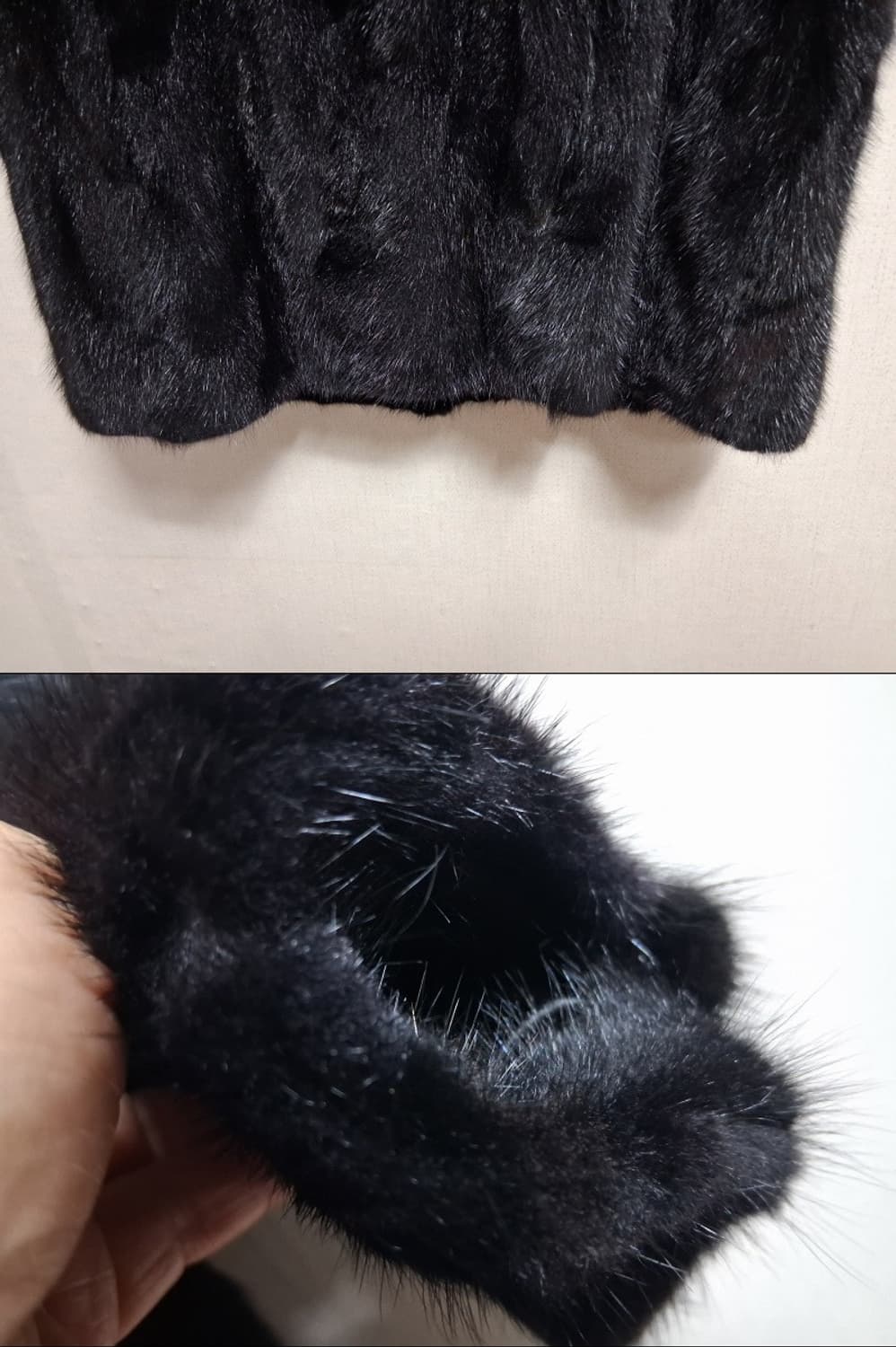 ME SENSE 여성 검정 밍크코트 7부소매 검정밍크반코트 최고의컨디션  상품이미지7