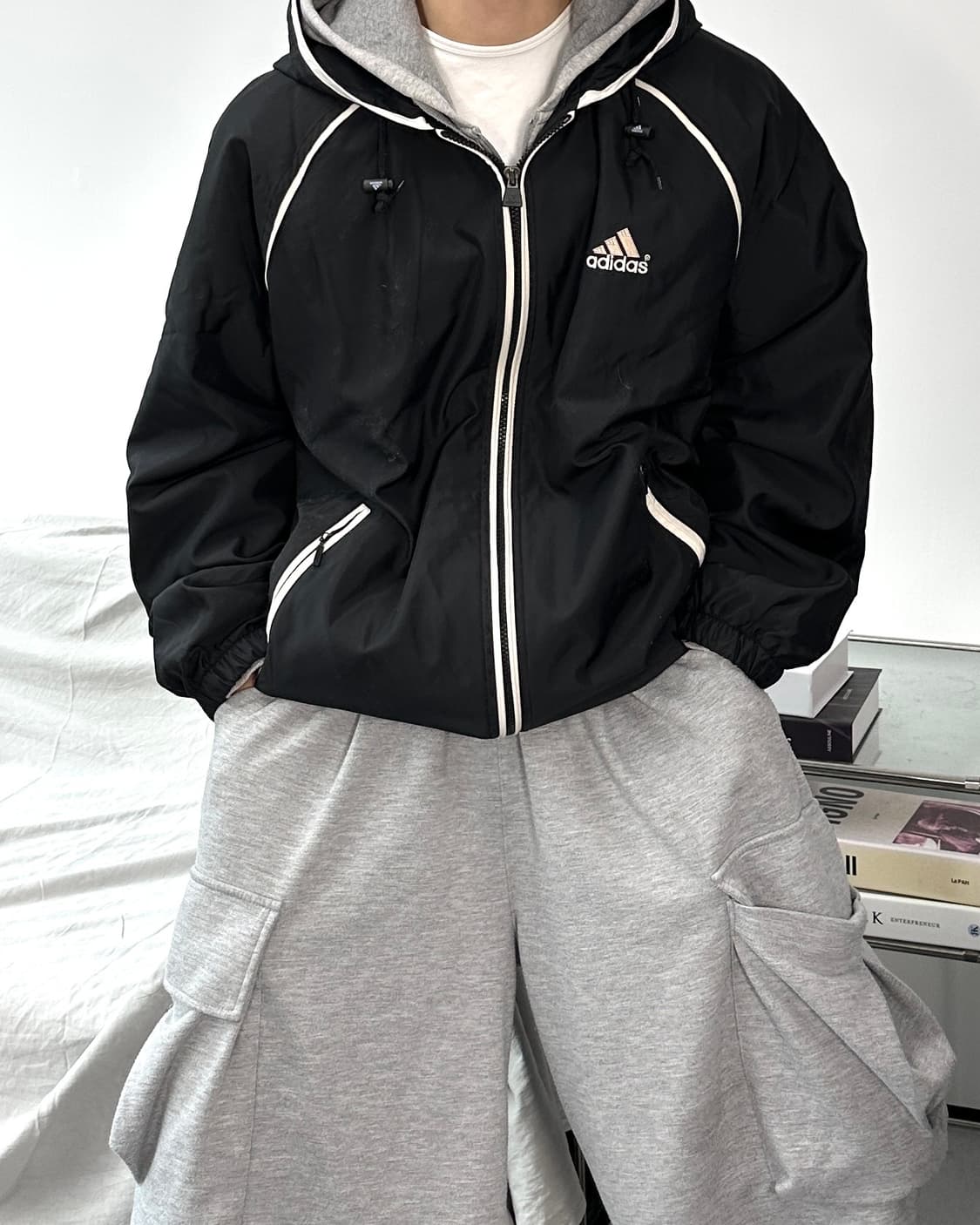 아디다스 00s 올드스쿨 후드 바람막이 XL 상품이미지1