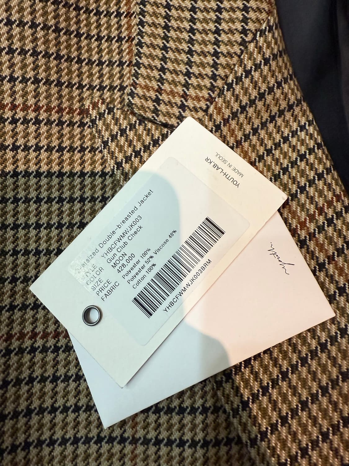 유스 오버사이즈 더블브레스티드 자켓 체크  상품이미지2