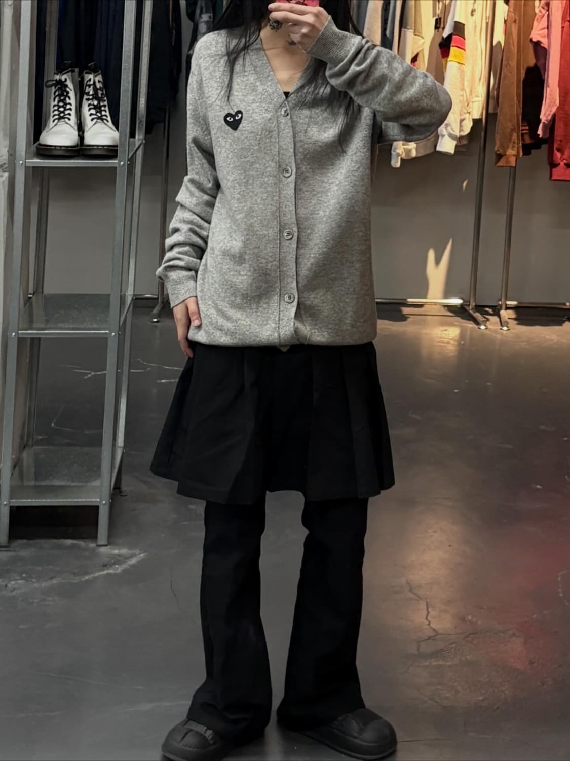 꼼데가르송 블랙 와펜 그레이 울 가디건  A3533 상품이미지1