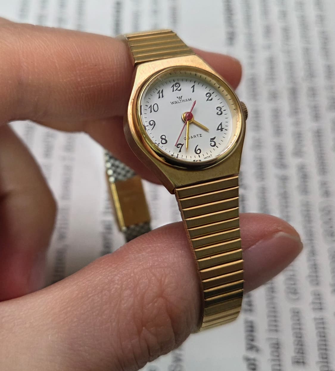 빈티지 월쌈 논데이트 쿼츠 아라빅인덱스 레드초침 여성용 상품이미지3