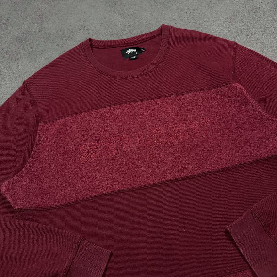 스투시 Paneled Ls Crew 레드 맨투맨 상품이미지1