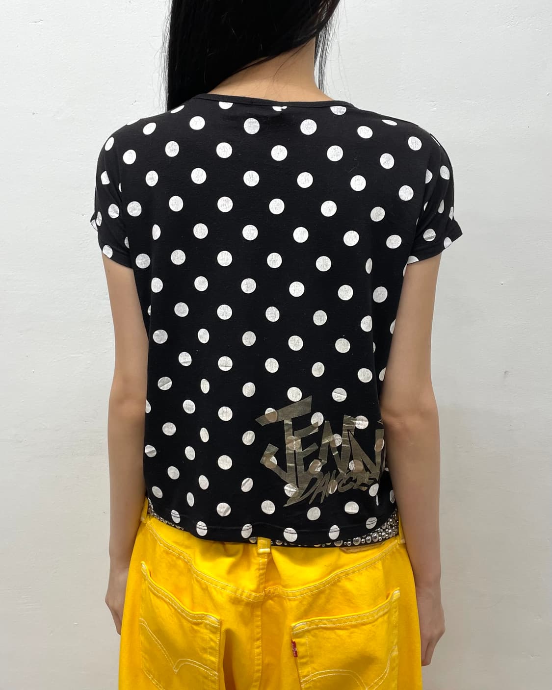 Gold Heart Dot Black T-Shirt  상품이미지5