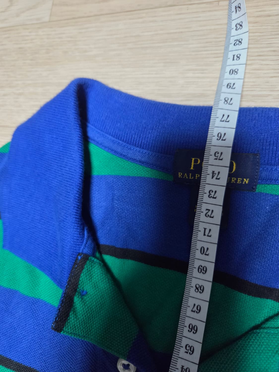 폴로 랄프로렌 그린 블루 단가라 카라티 긴팔 티셔츠  상품이미지8