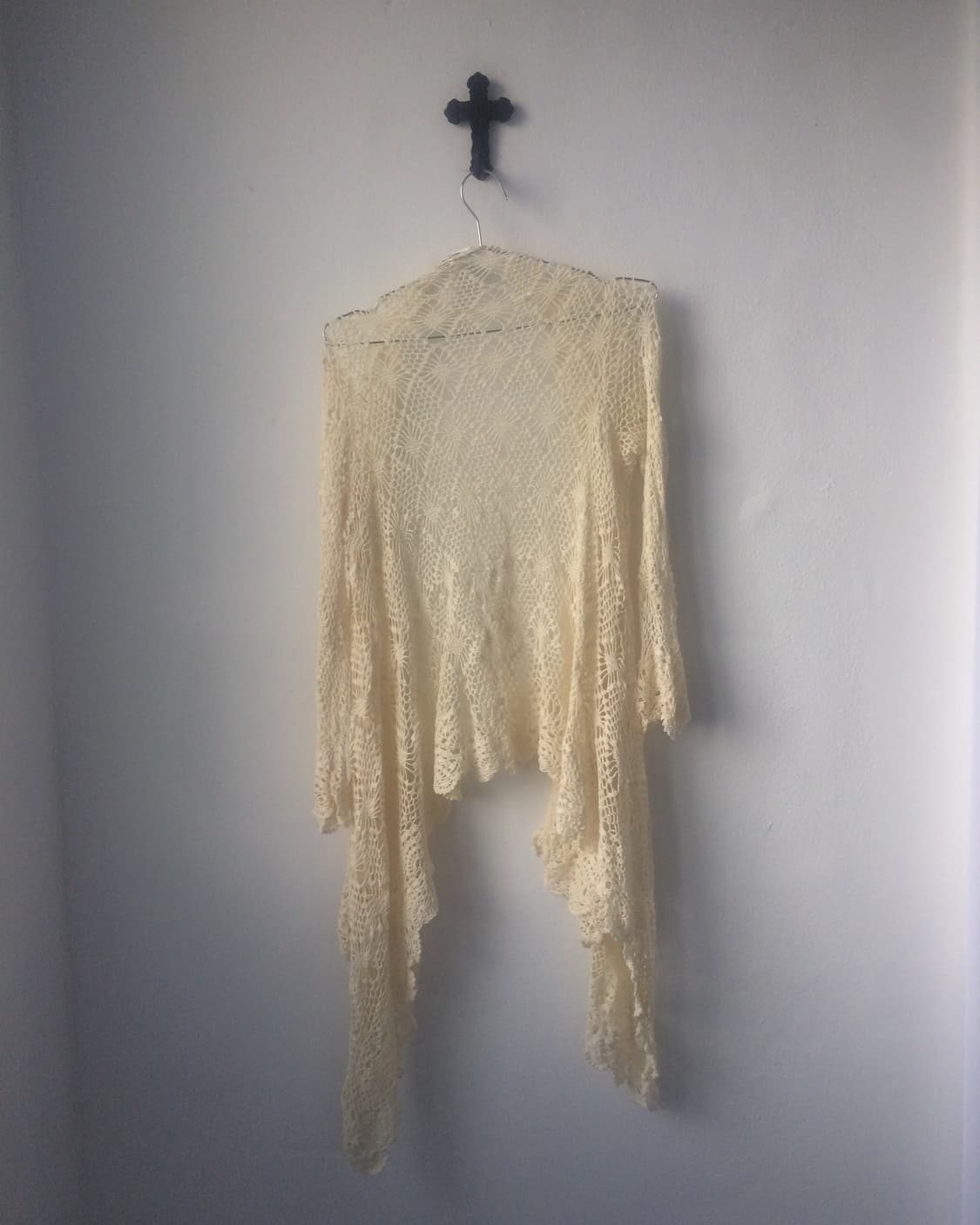 Drape point crochet knit open cardigan 상품이미지3