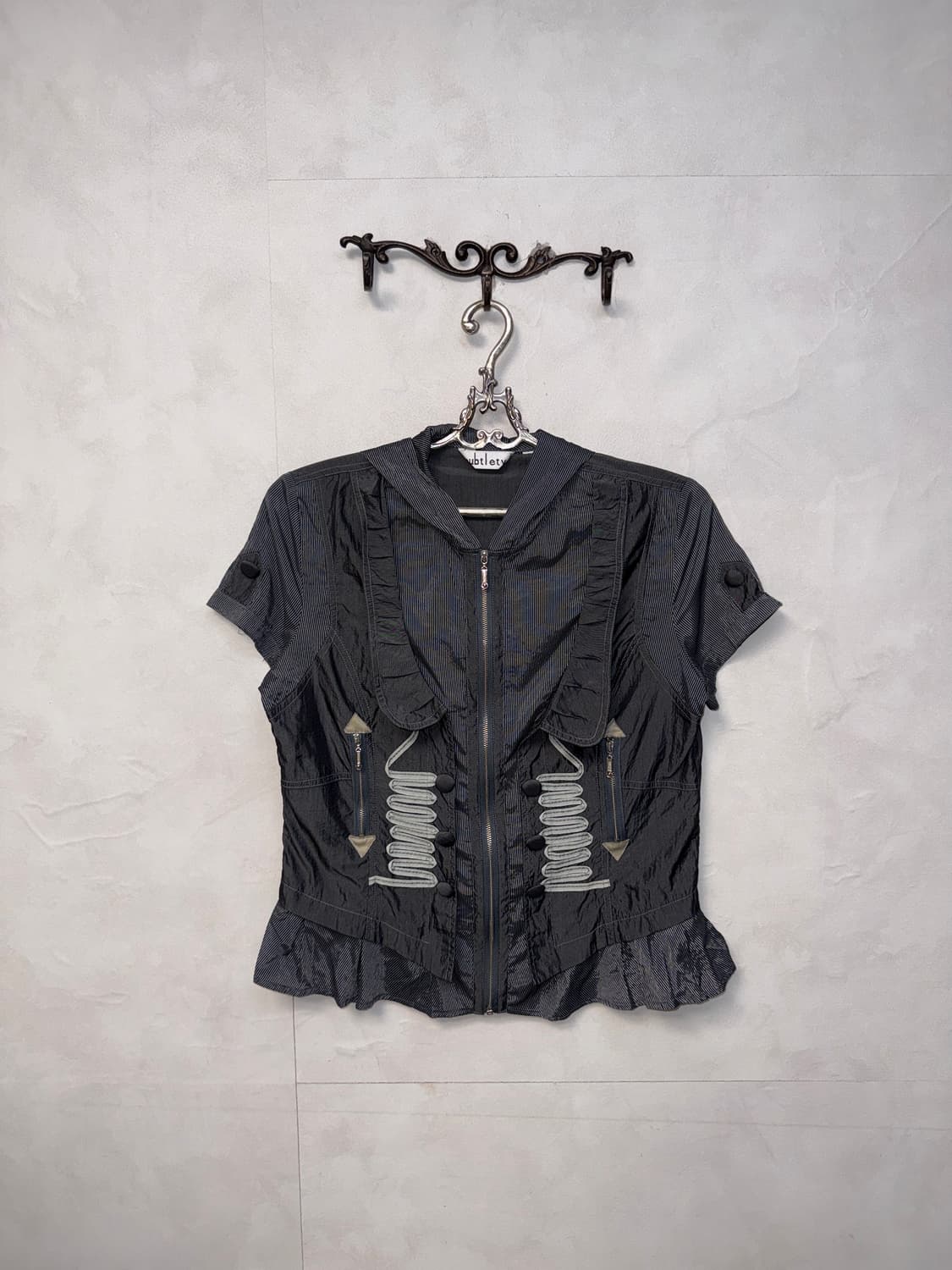 Charcoal napoleon button half hood 바람막이 상품이미지1