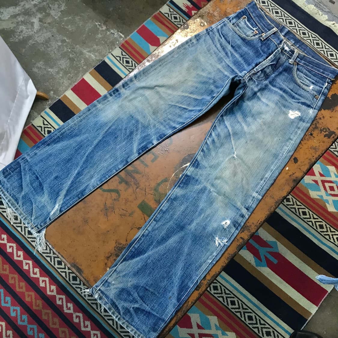 90s usa 리바이스 501xx 워시드 셀비지 데님 팬츠 허리 29 상품이미지6
