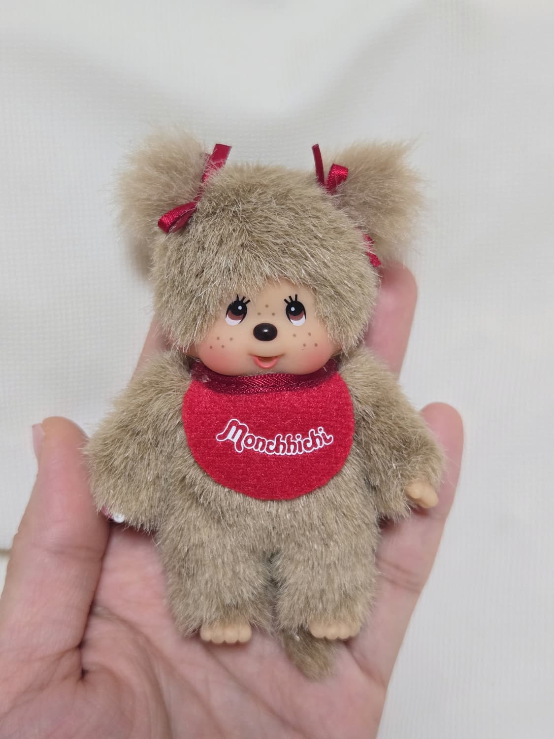 몬치치 베이지 양갈래 트윈 키링 상품이미지3