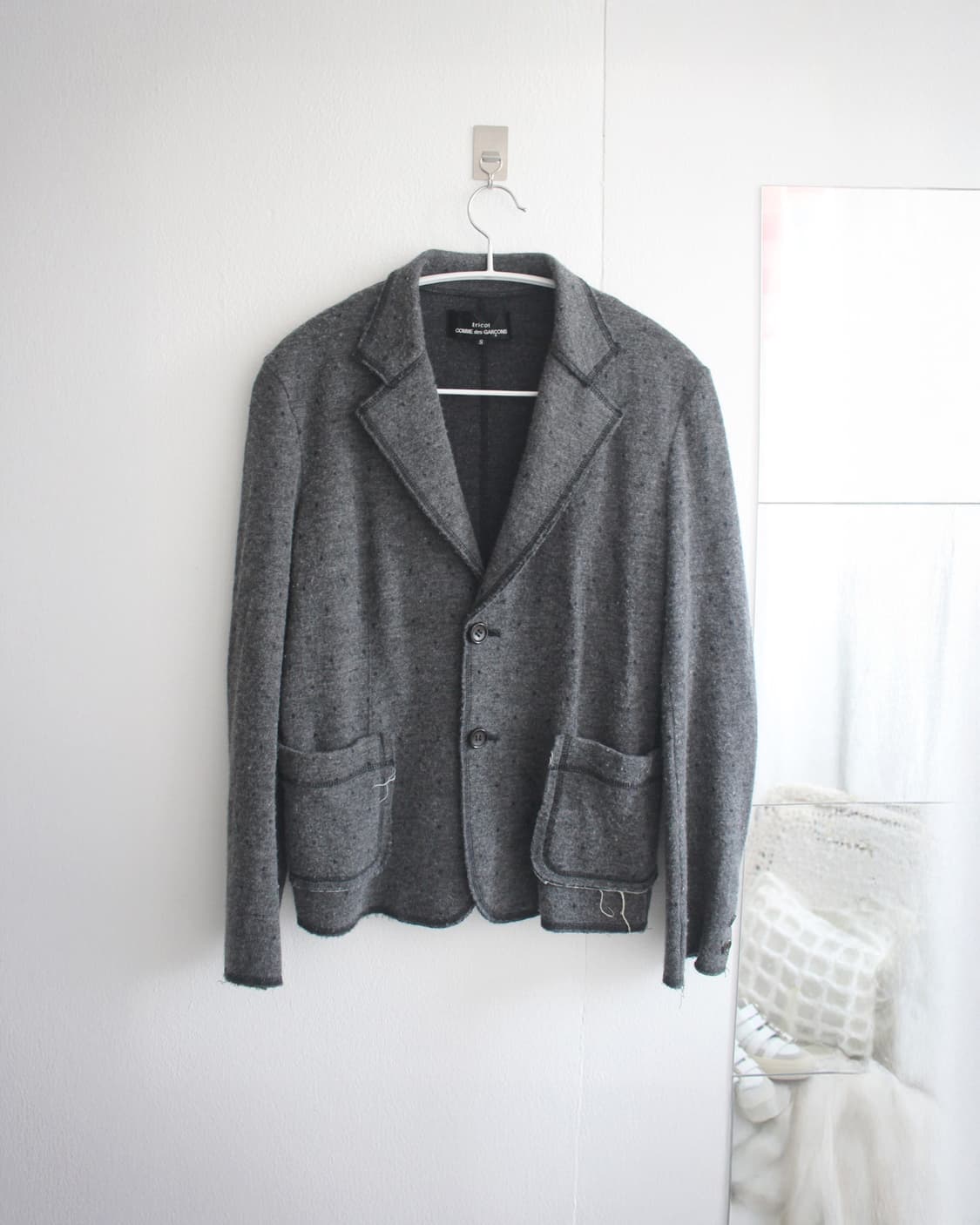 polka dot rough cut wool jacket   상품이미지1
