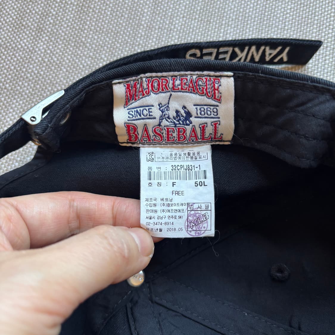 MLB 뉴욕 양키스 볼캡 블랙 (남여공용) 상품이미지10