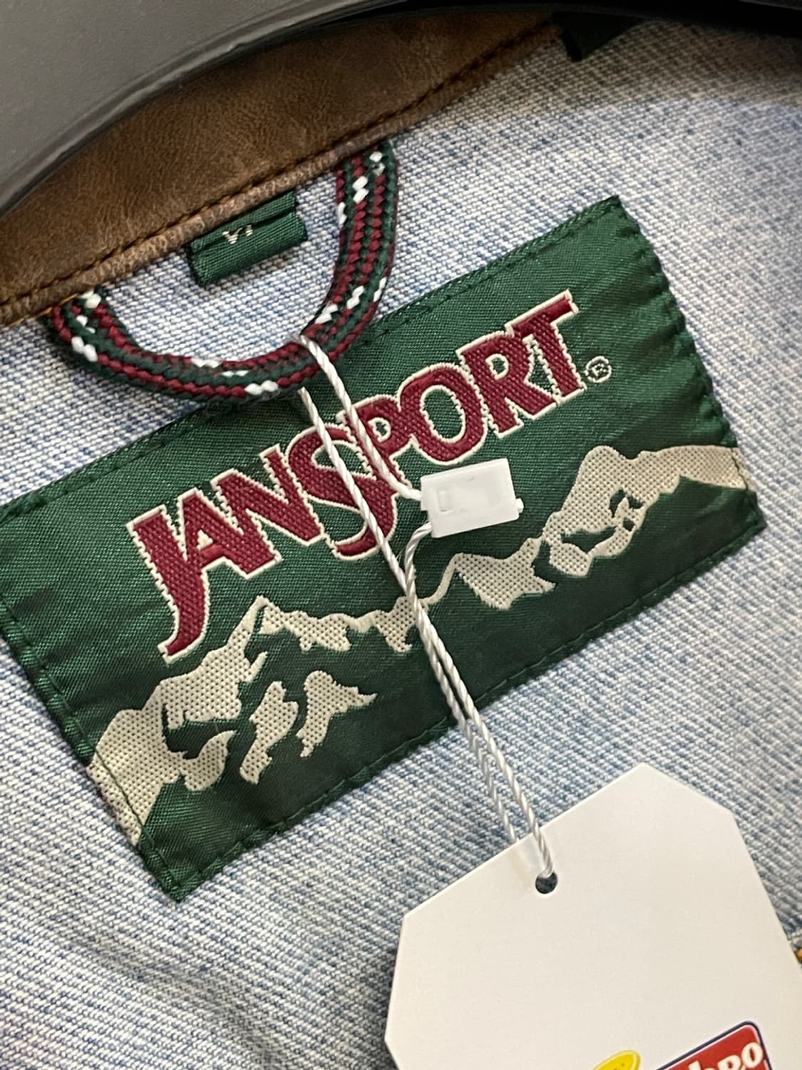 90s 잔스포츠 가죽 카라 데님 자켓  상품이미지6