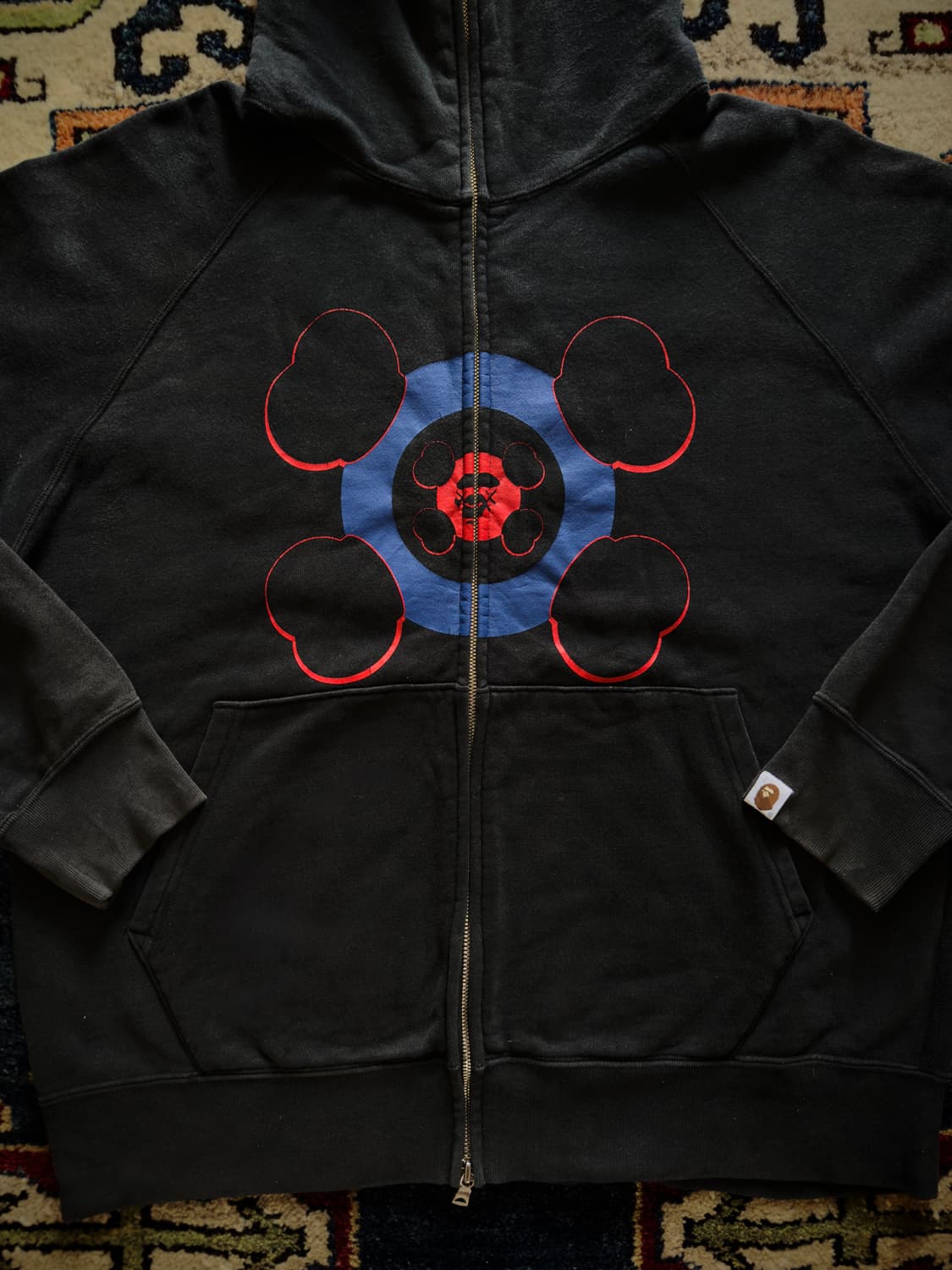 00s BAPE x KAWS Mod Taget logo 후드 풀집업 상품이미지3