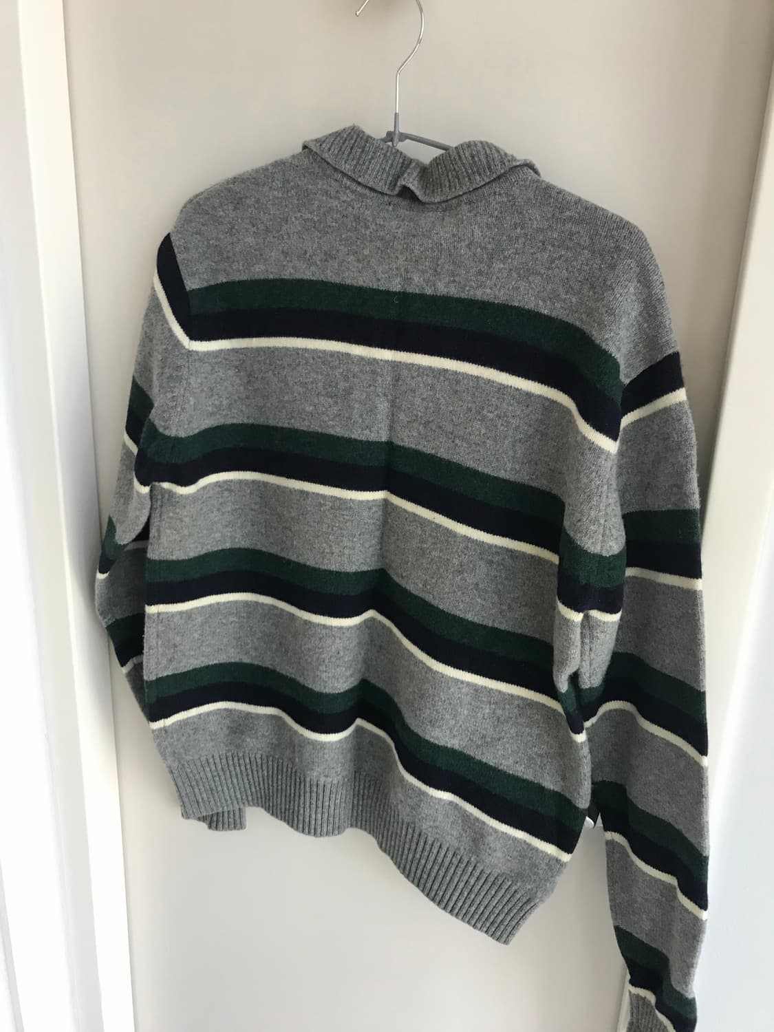 빈폴 스트라이프 카라 니트 그레이 그린 상품이미지3