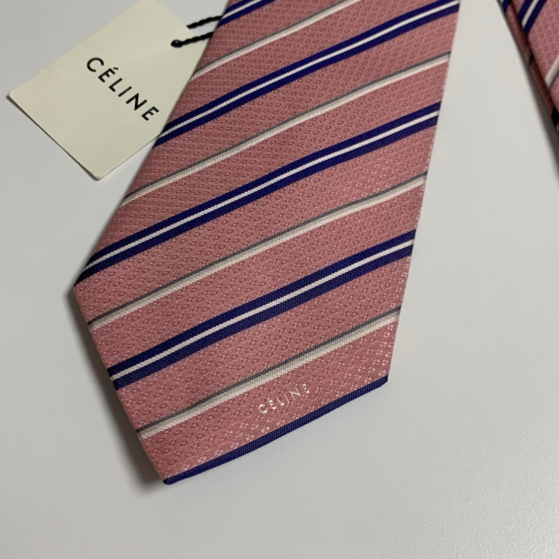 셀린느(CELINE) 택 달린 미품 스트라이프 넥타이 A+등급 상품이미지9