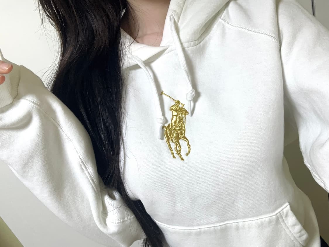 폴로 랄프로렌 빅포니 생화이트 골드 금장 후드티 후드집업 상품이미지1