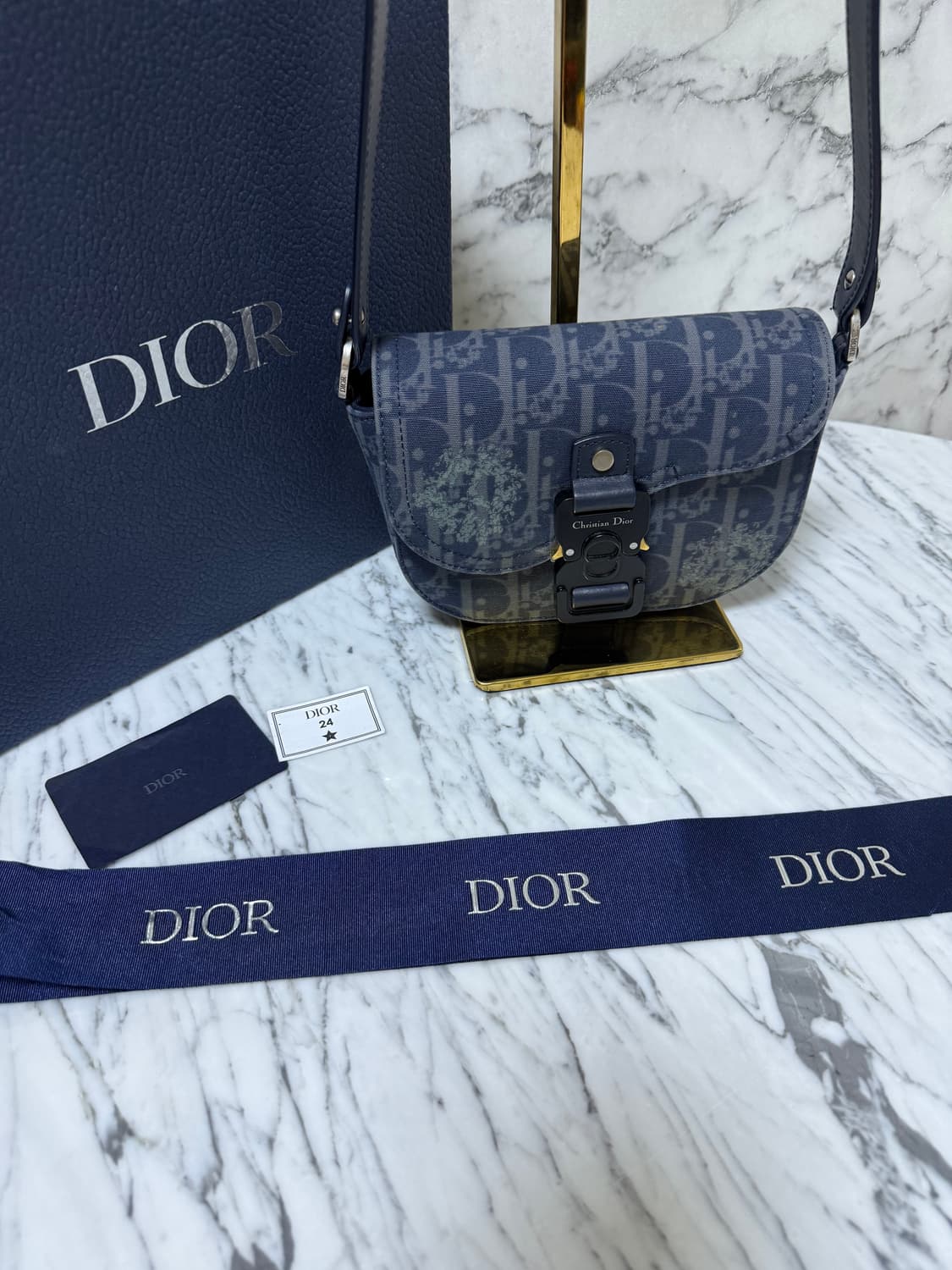 디올x데님 티어스 오블리크 새들 미니 플랩 크로스백 메신저백 상품이미지8